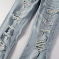 Amr Light Blue Patch Jeans