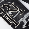 Amr Staggered Logo Black Jeans