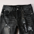 Purple Ripped Grey Black Jeans