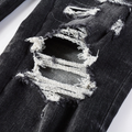 Amr Staggered Logo Black Jeans