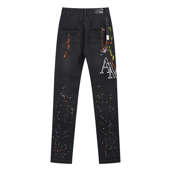Amr Staggered Logo Jeans