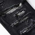 Amr Ripped Patch Black Jeans